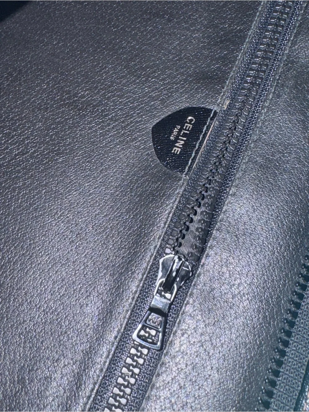 Celine Black Leather Laptop Folio with Embossed Crest